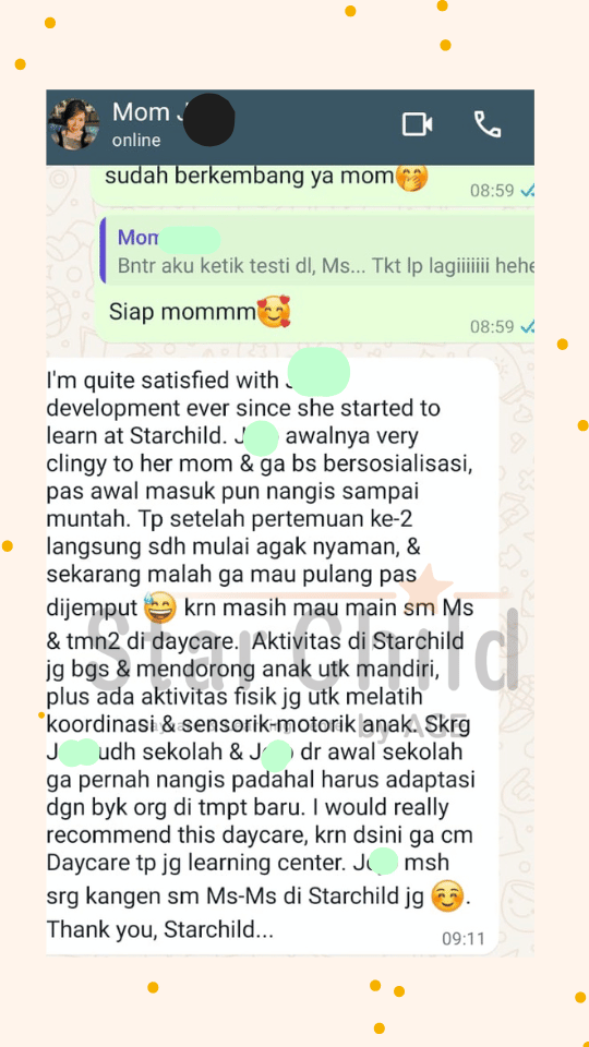 Starchild Daycare & Learning Center Alam Sutera - Testimony 8