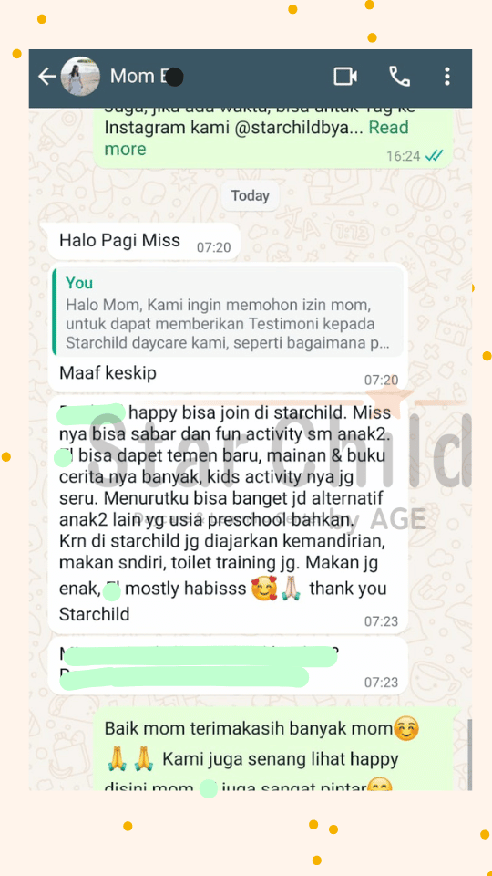 Starchild Daycare & Learning Center Alam Sutera - Testimony 1